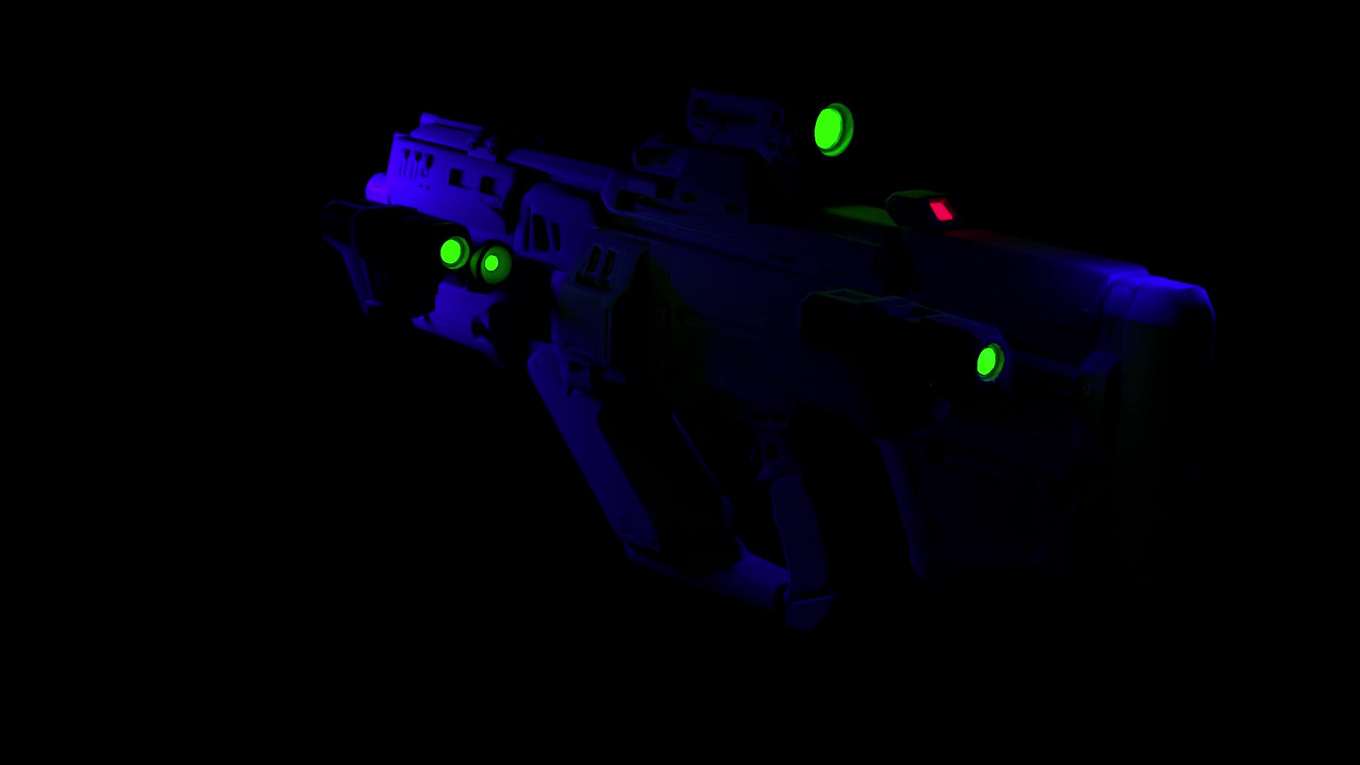 Baether Liger assault rifle — SEEIR optics active