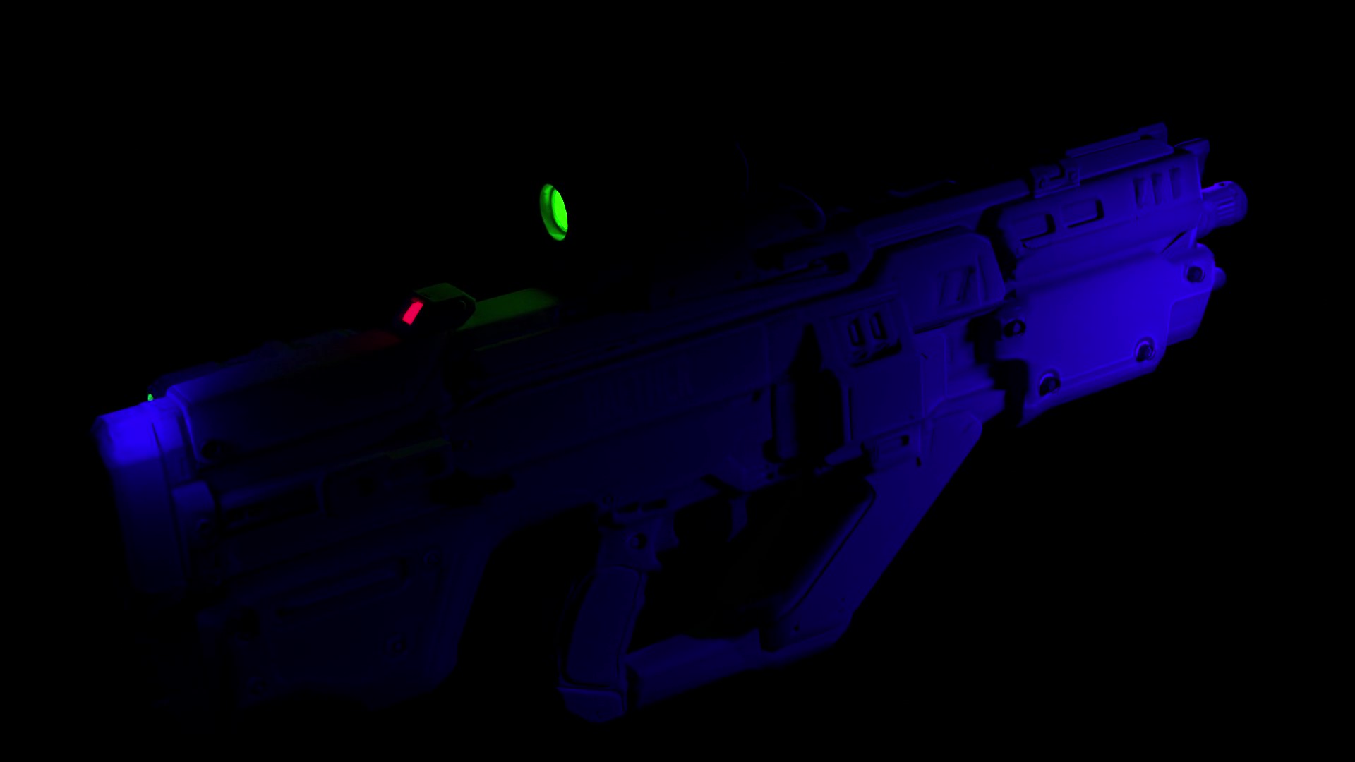 Baether Liger assault rifle — profile, low light
